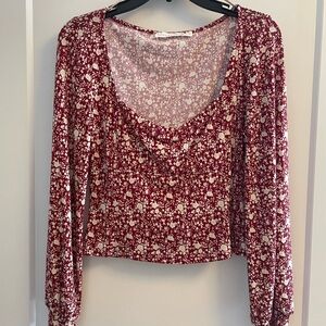 LUSH Naomi Square Neck Cropped Knit Top